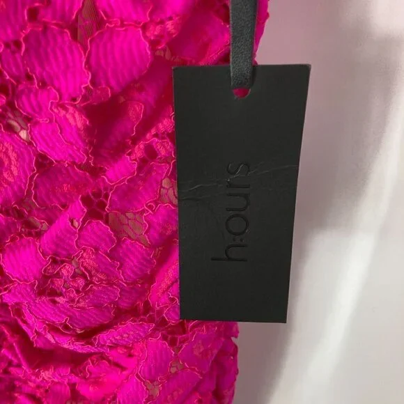 NWT Revolve h:ours pink lace ruched dress Francin bodycon style sz S Bar… - Picture 4 of 8